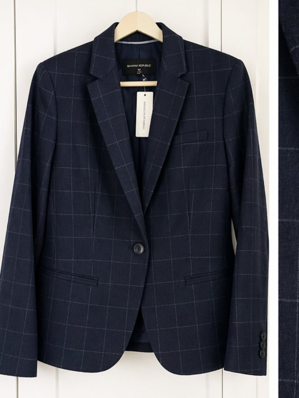 Classic Plaid Banana Republic Blazer – 14 – Tailored Fit – Stretch NWT